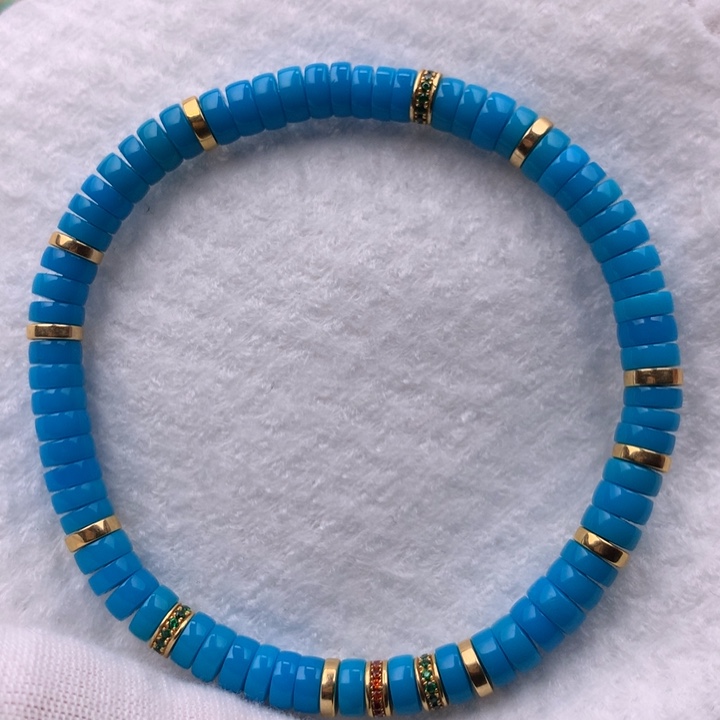 绿松石车挂18K金镶嵌