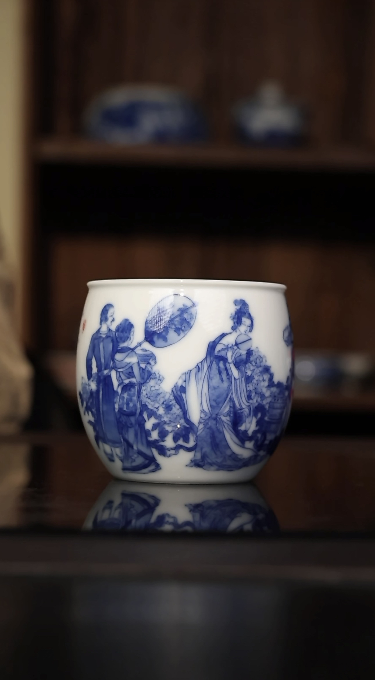 晓竹窑 贵妃回眸图缸