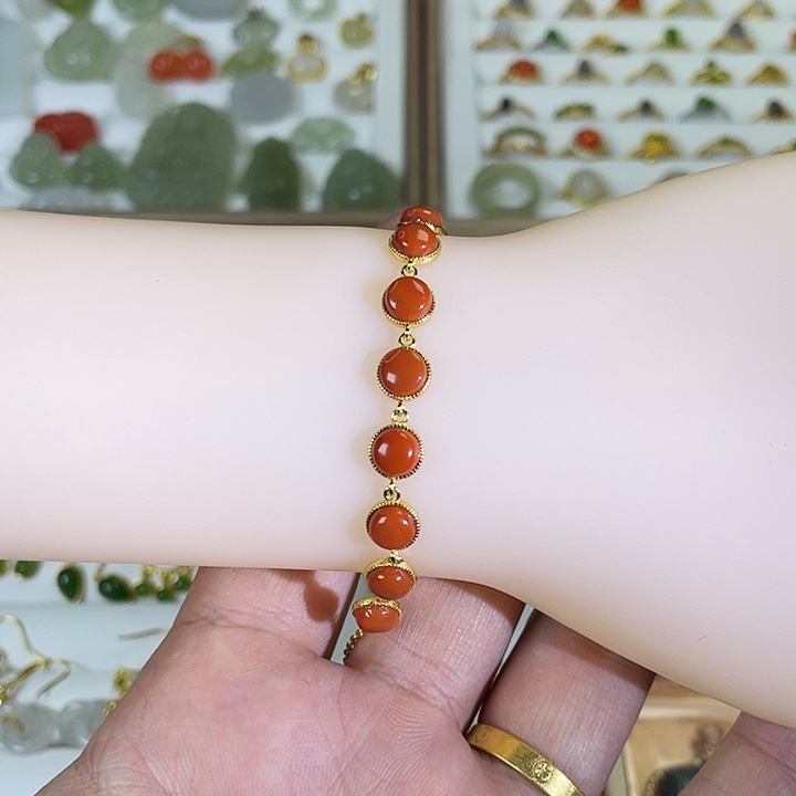 南红玛瑙颈饰银S925镶嵌