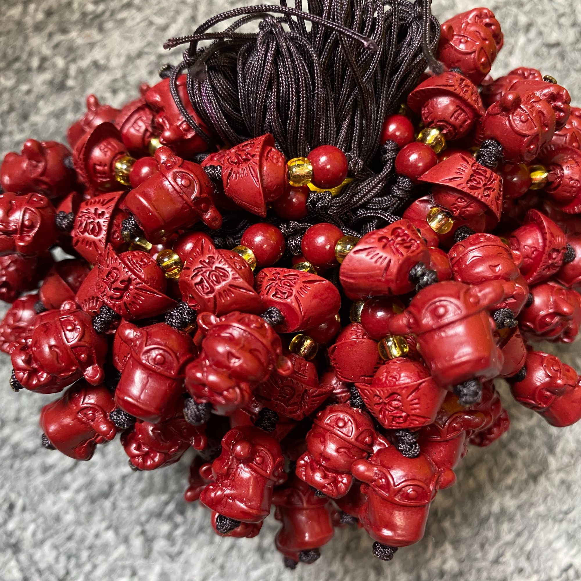 含辰砂工艺品紫砂财神手机挂  多样性发一