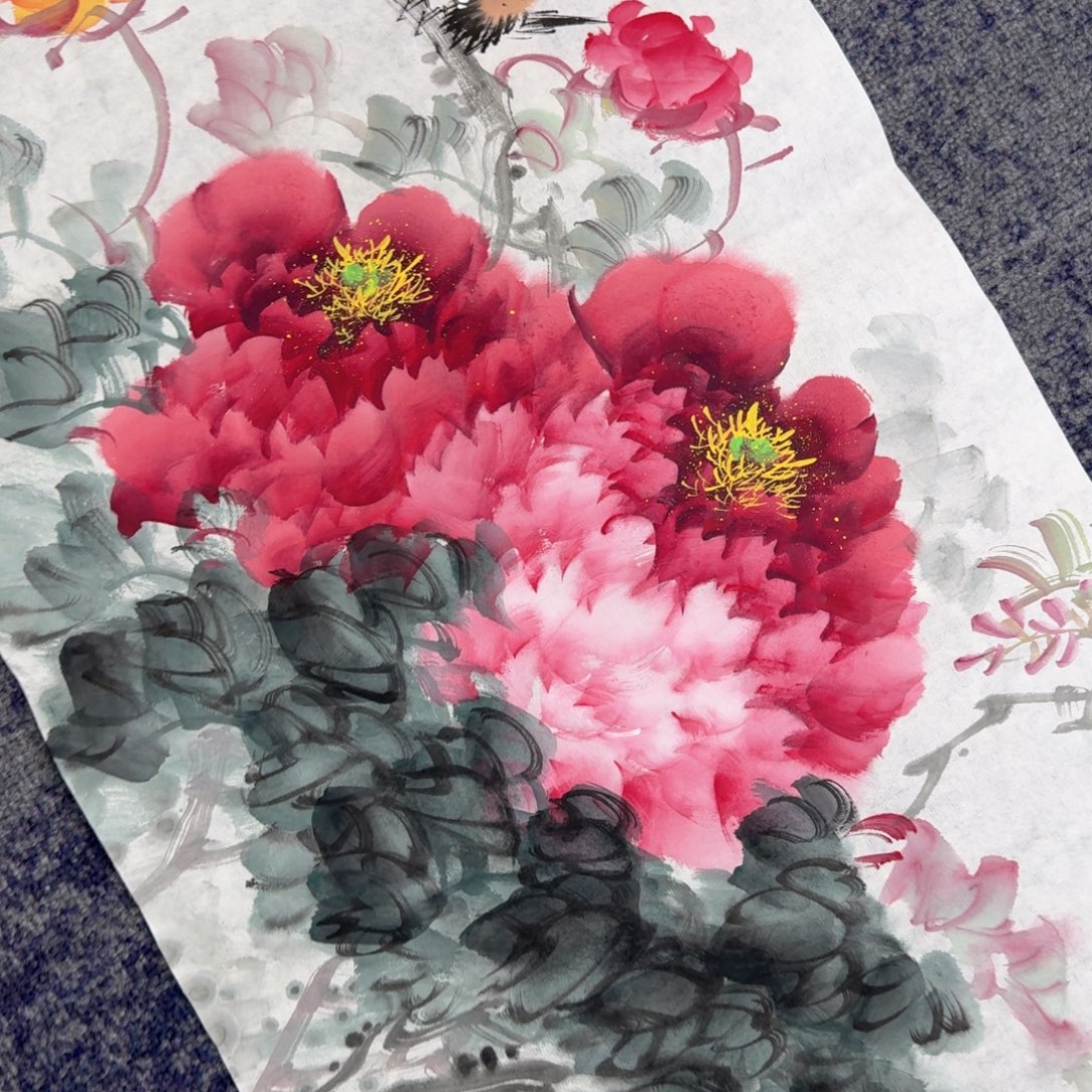 国画纯手绘山水花鸟