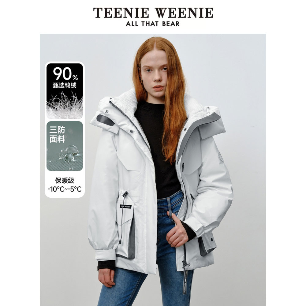 【三防】TeenieWeenie小熊24户外工装风连帽好羽绒服女TTJD248C17I
