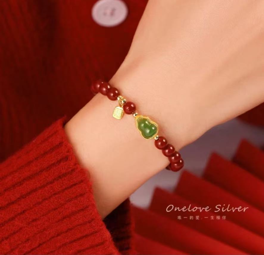 含辰砂工艺品S-146朱砂手串单圈