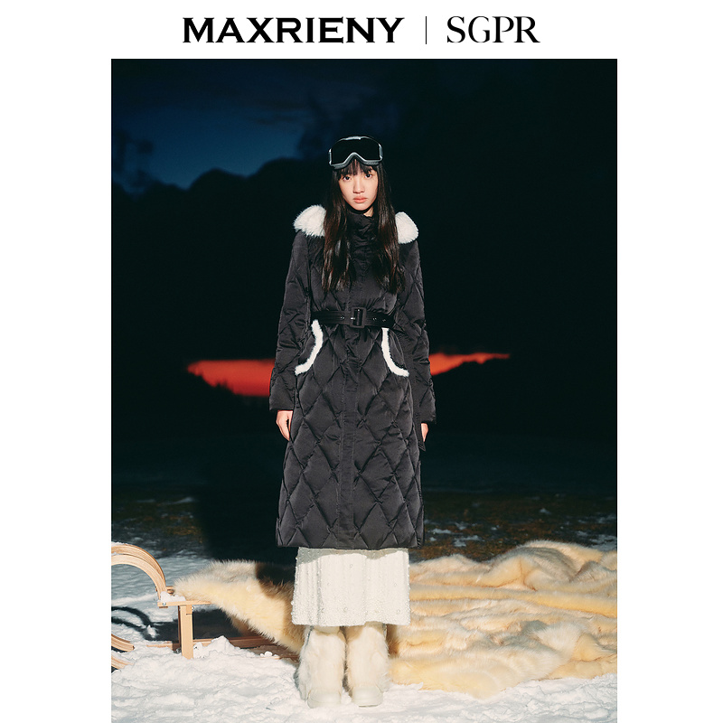 【陈大可专属】MAXRIENY精致贵雅毛领羽绒服中长款冬保暖外套