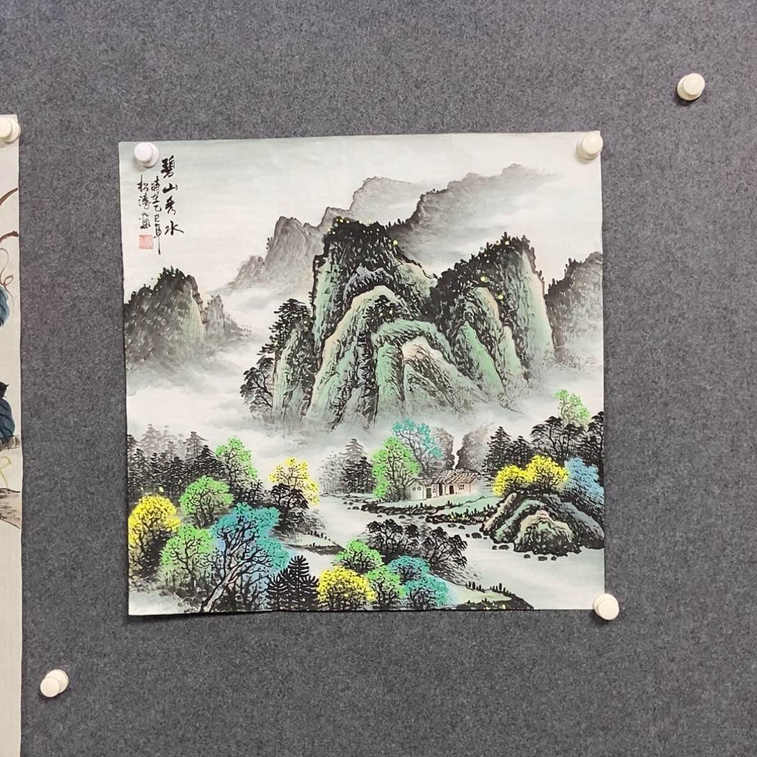 国画四尺斗方一副