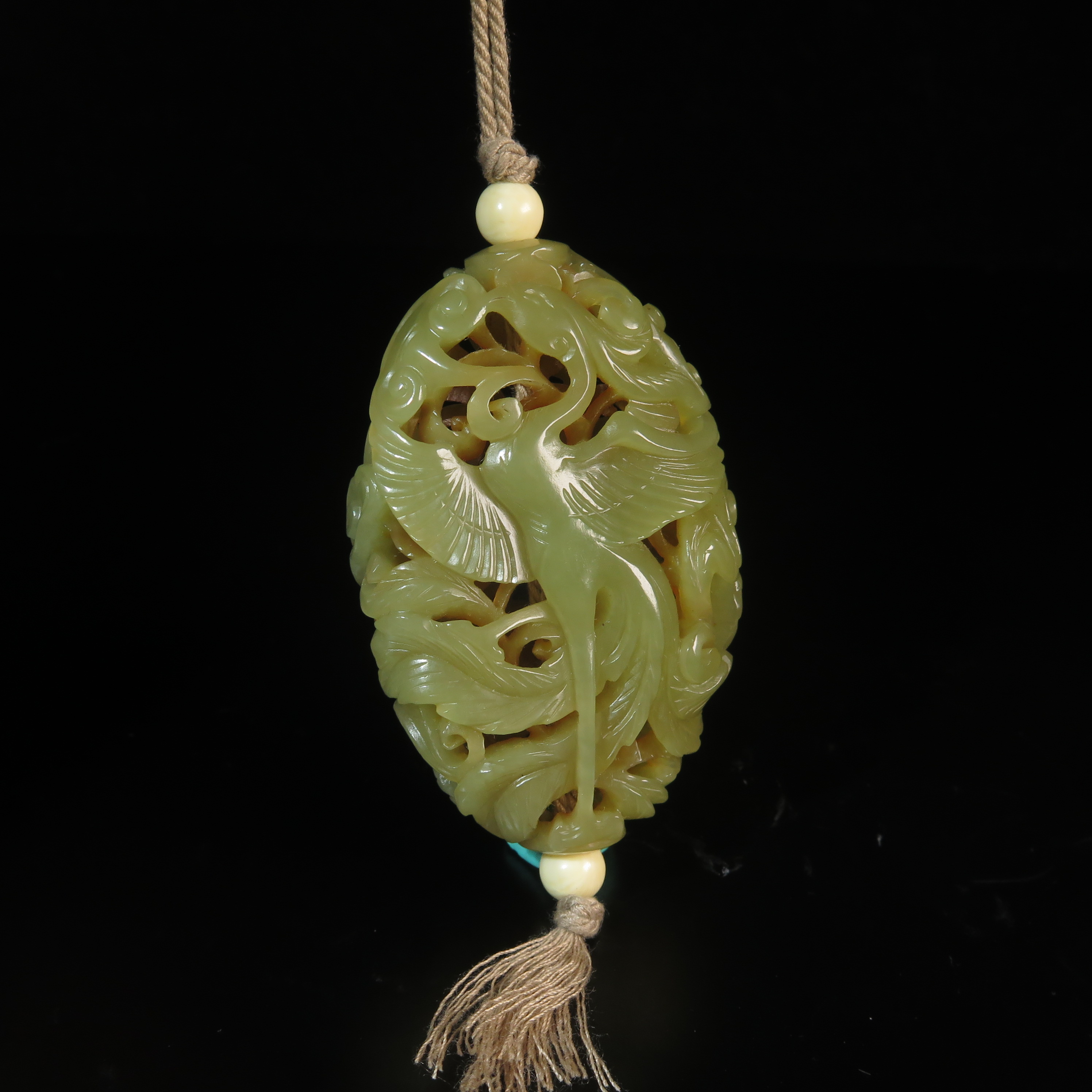 清代黄玉镂雕香囊/MZ266536/和田玉/民族文物