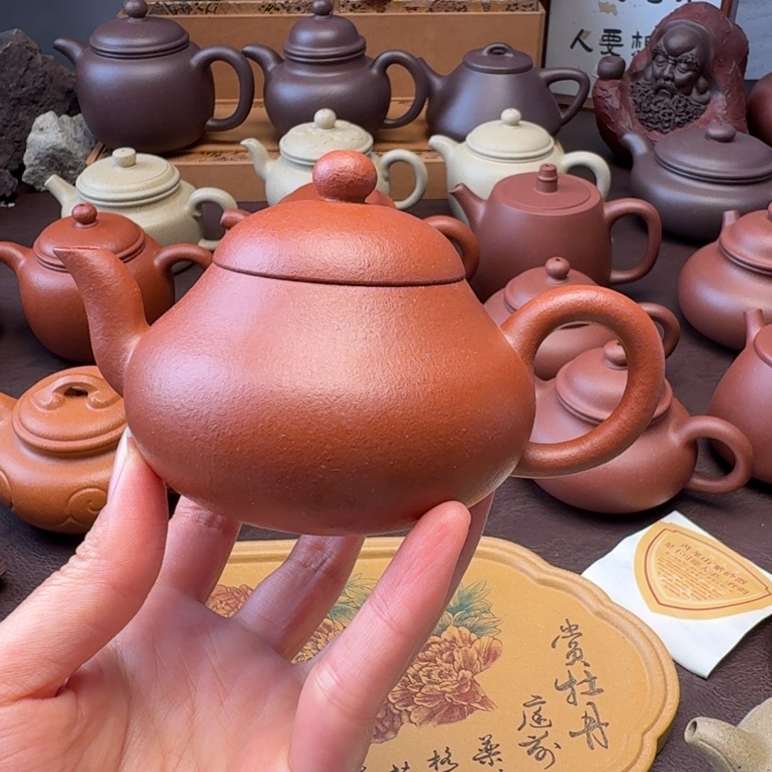 润***靓紫砂茶壶矮梨  红将坡150微瑕
