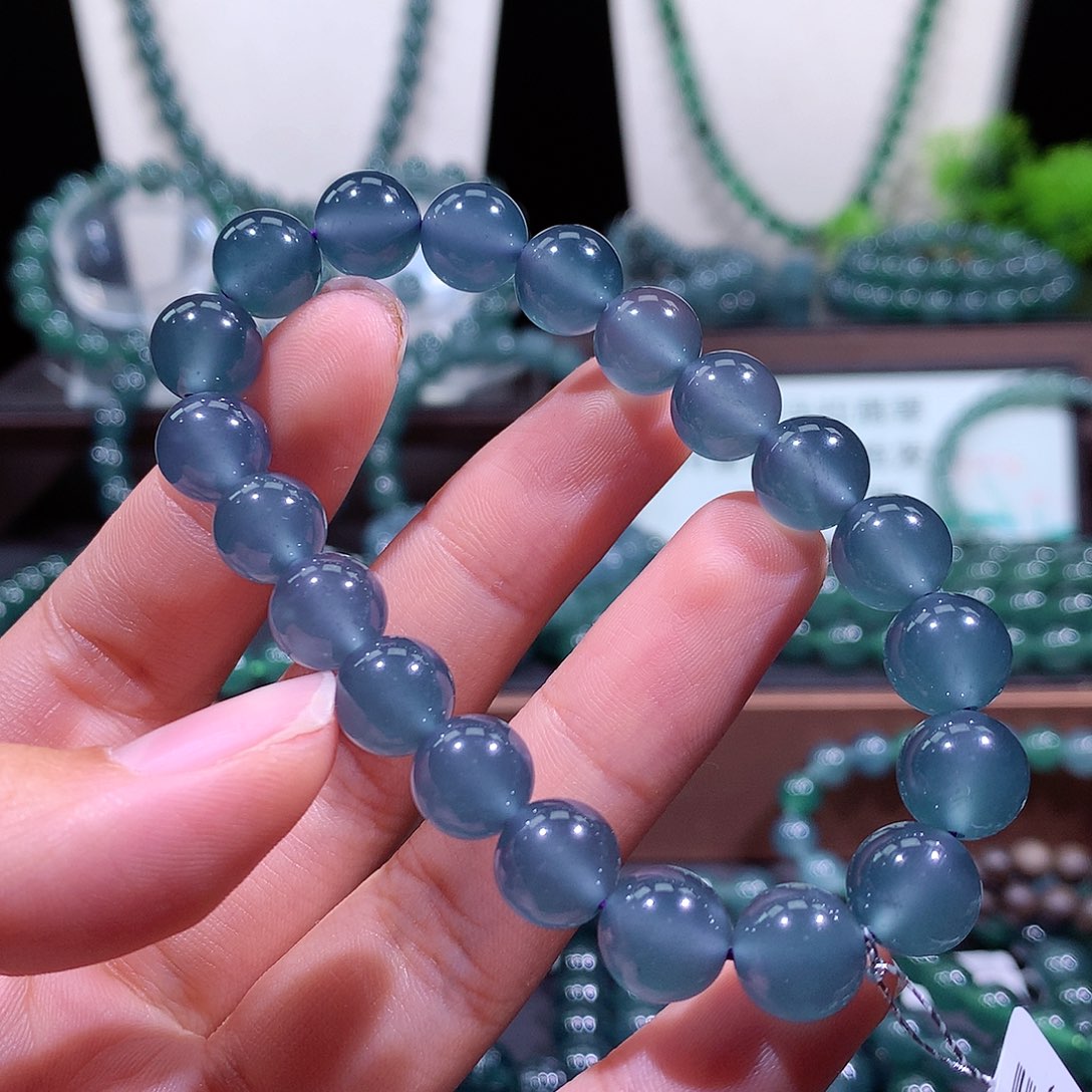 K****翡翠未镶嵌手链天然a货翡翠手串10