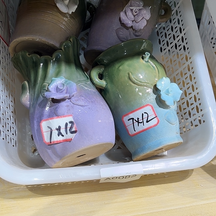 瓷片花盆多肉植物艺术品