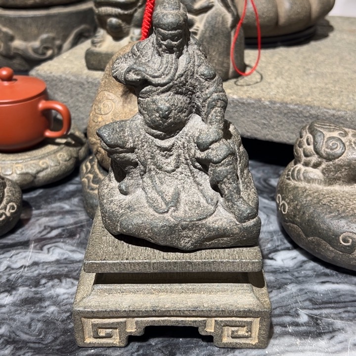 石材家*美关公底座福建青石