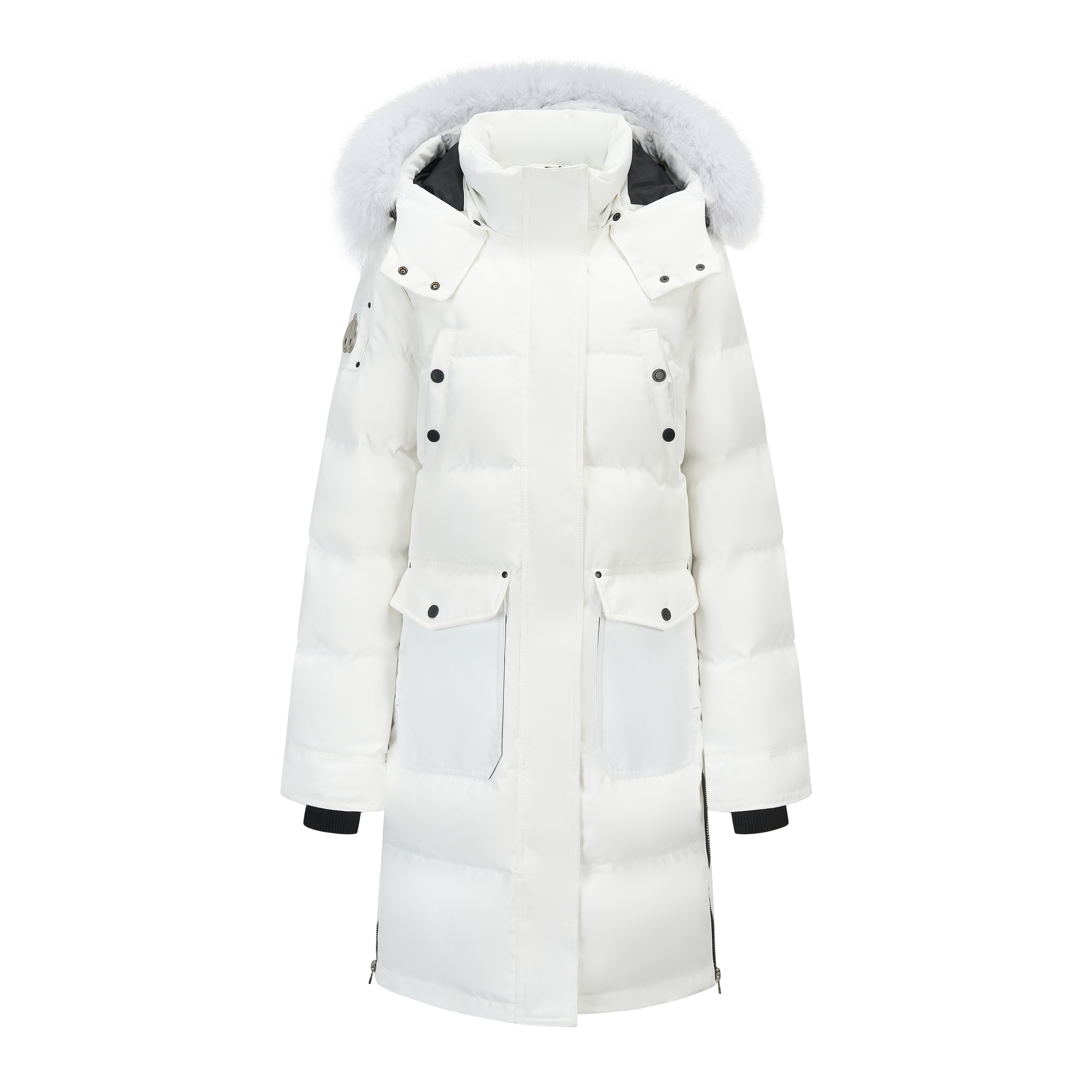 剪~刀 上新~长款 户外男女同款滑雪鹅绒服 真狐狸毛领QYQY