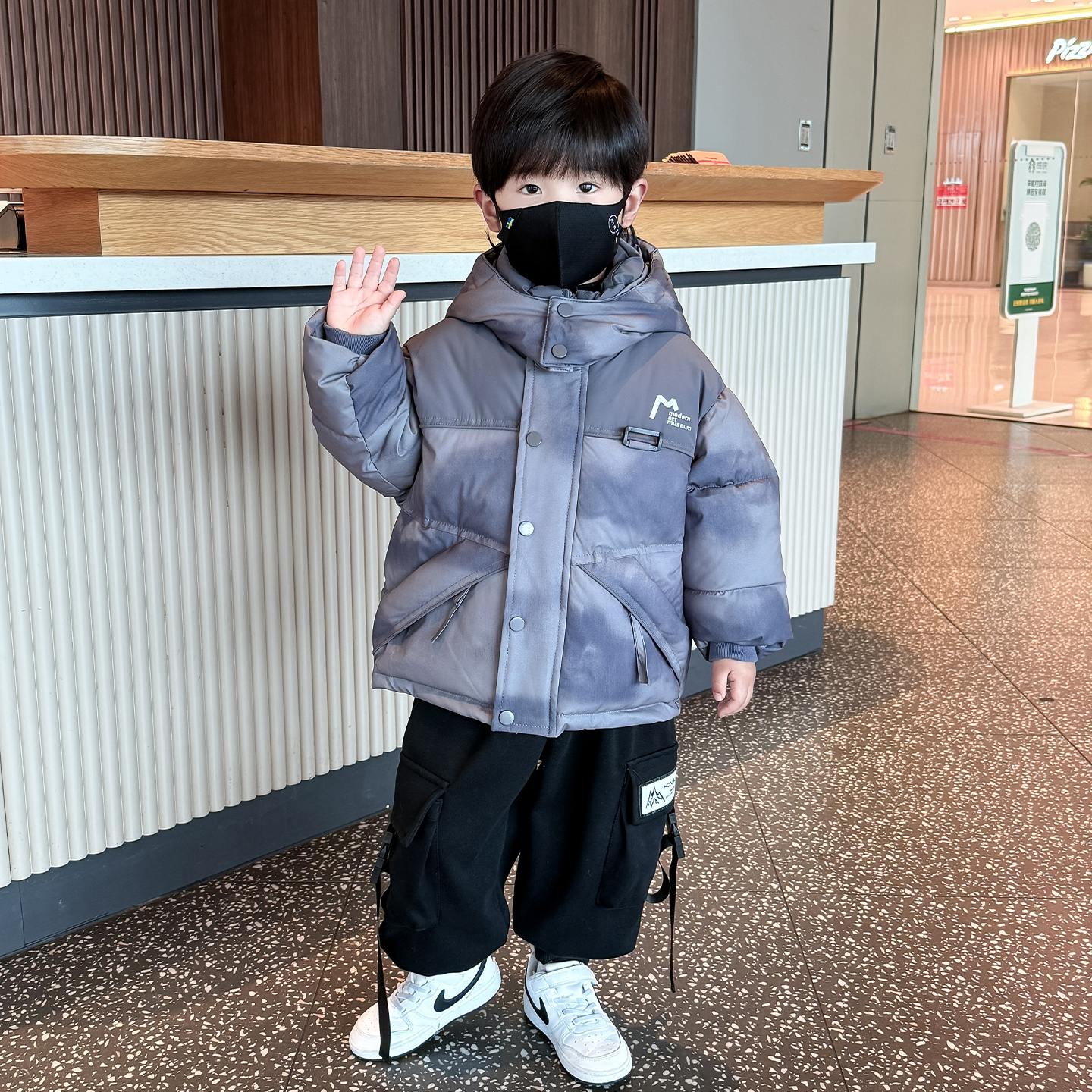 男童羽绒棉服冬季加厚棉袄外套2025新款男孩宝宝冬装保暖酷帅棉衣