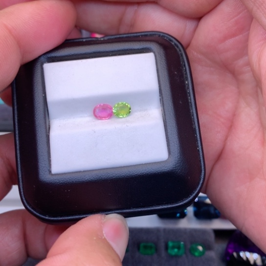 【闪购商品】碧玺无未镶嵌天然碧玺一对