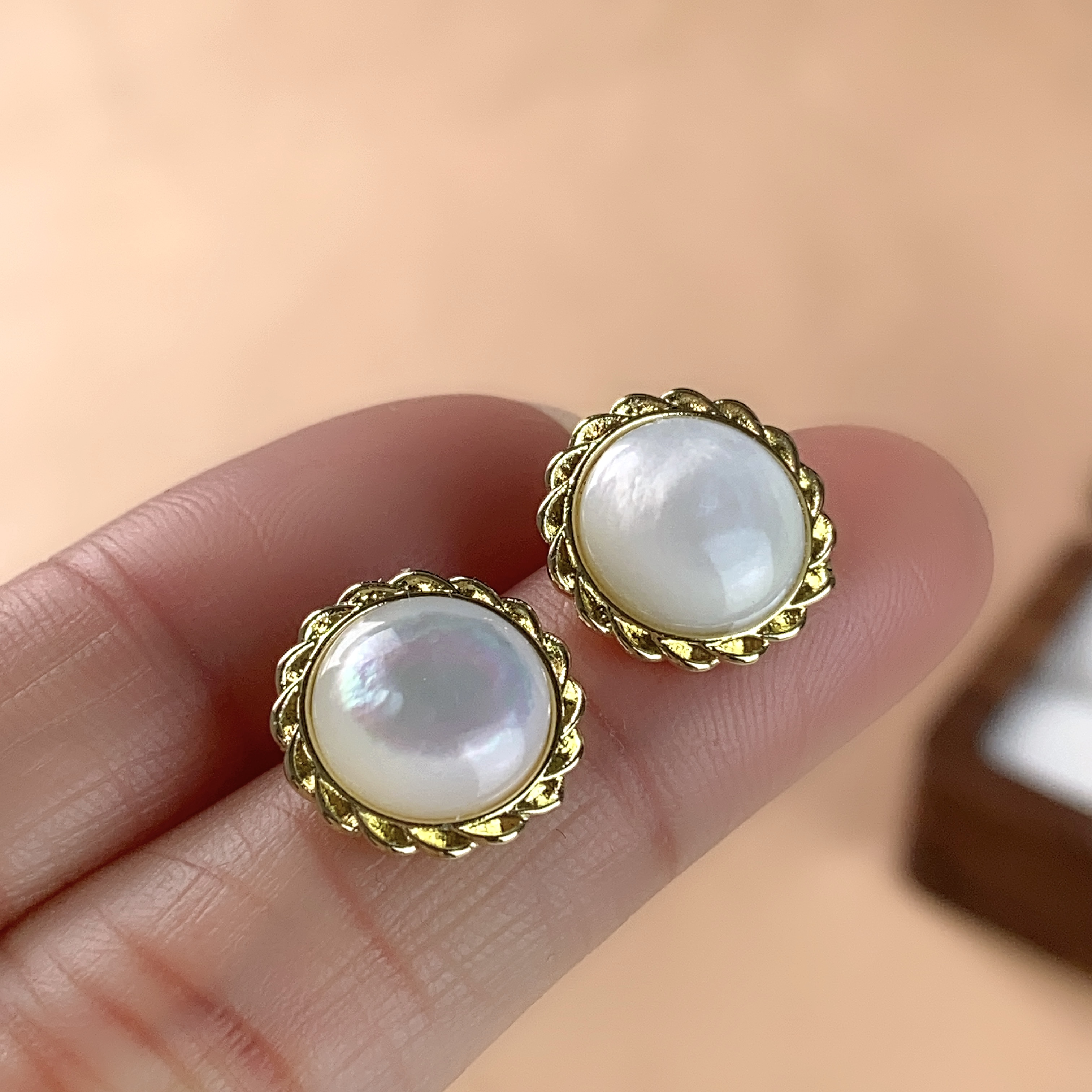 合金贝壳耳饰 【珍珠】珍珠耳钉多样性发一