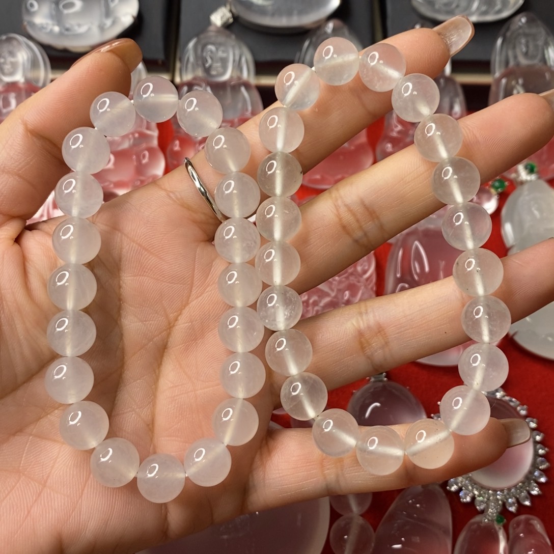石英质玉未镶嵌手串卡10+