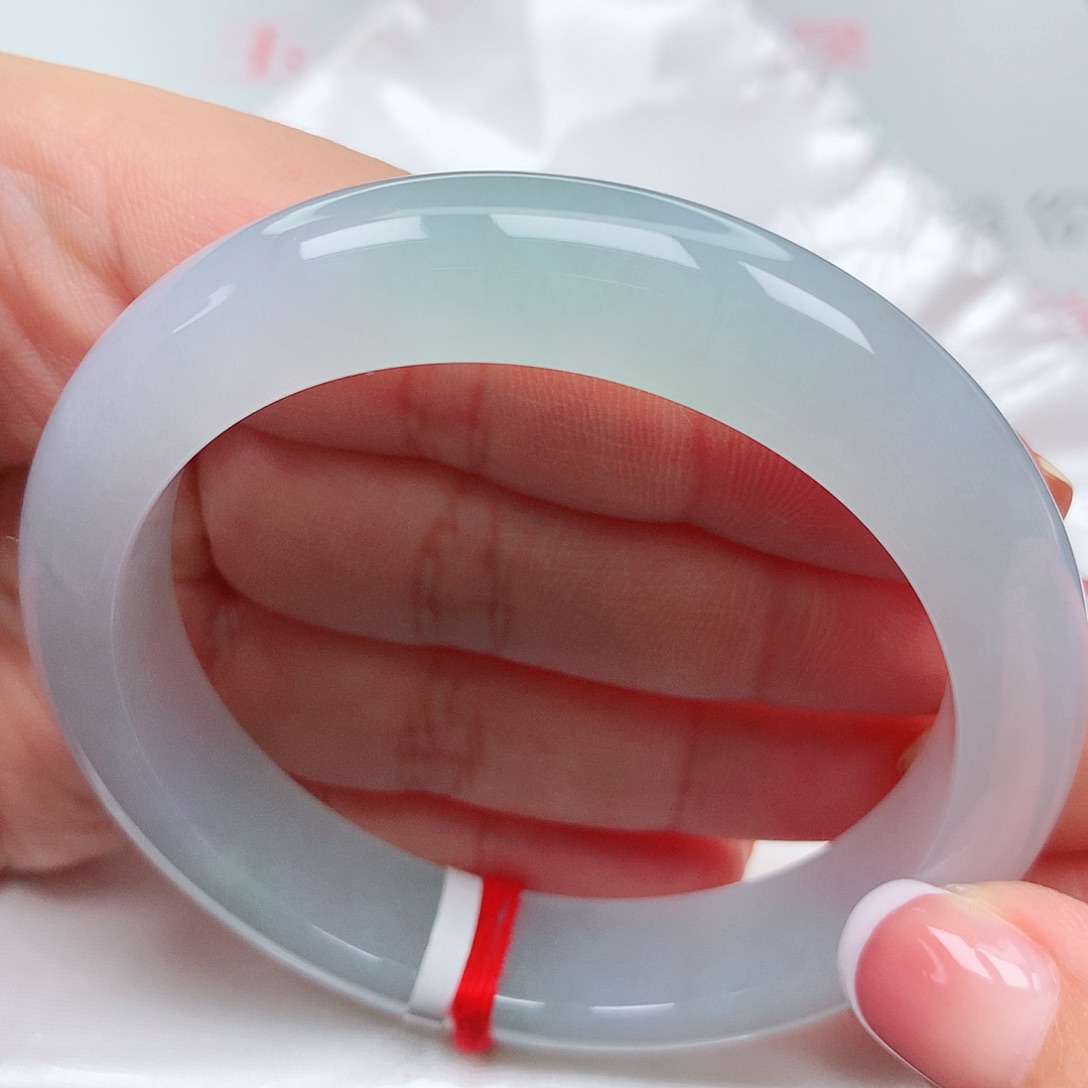 翡翠手镯未镶嵌冰胶水汪汪35