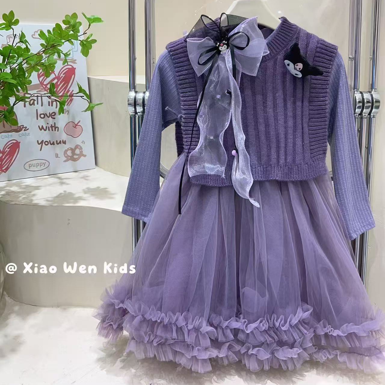 春秋季毛衣裙两件套女孩