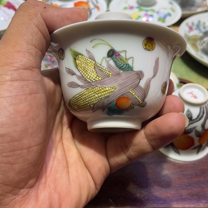  纯手绘精品盖碗杯