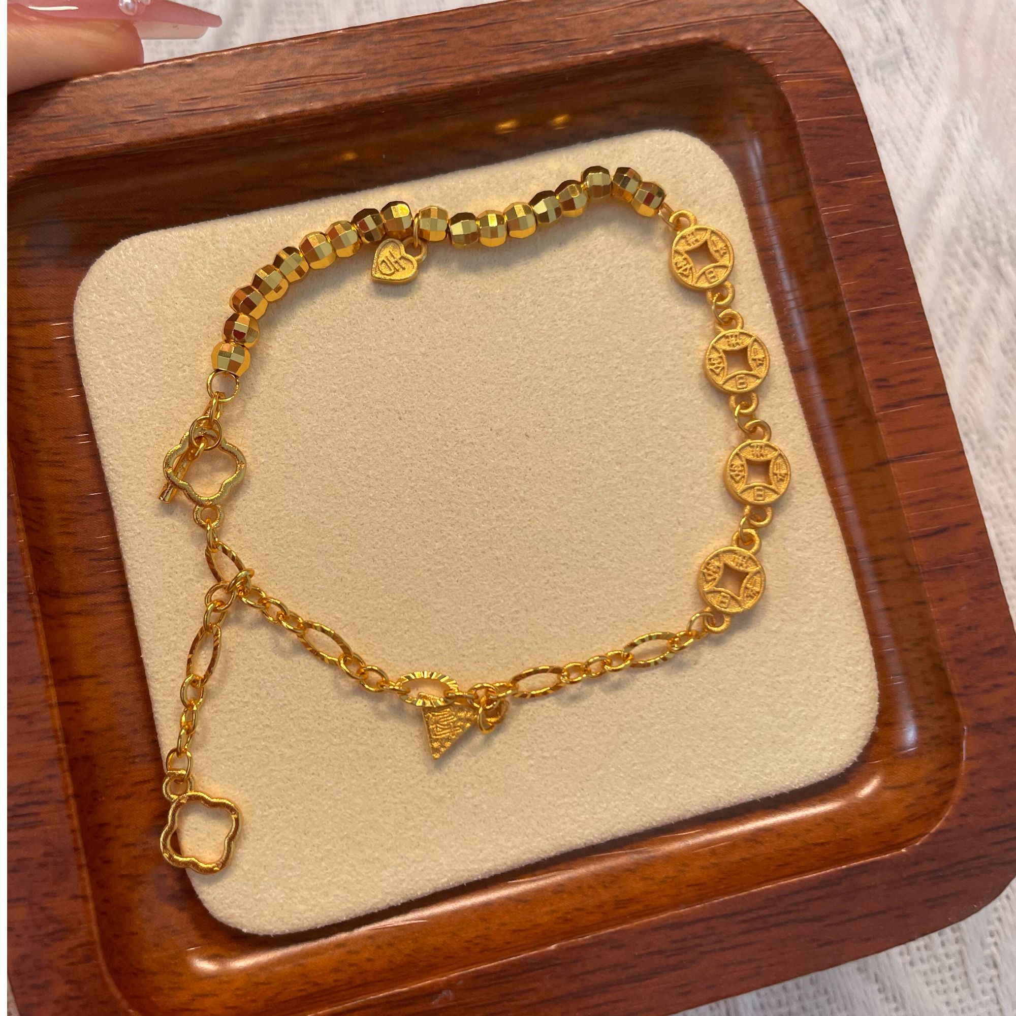 手链 铜钱蹦迪珠多元素精工手链 A-101