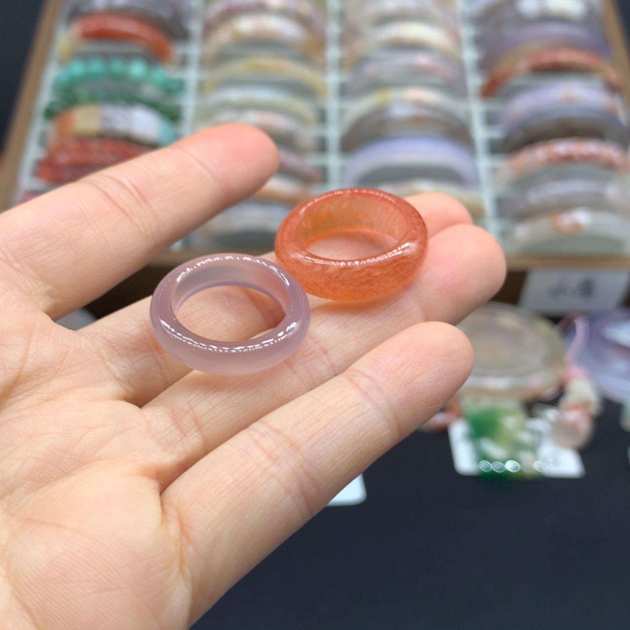 【闪购商品】玛瑙/玉髓戒指未镶嵌圈17发一个