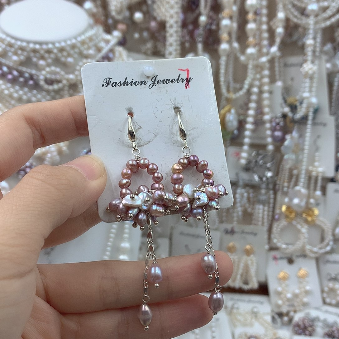 淡水珍珠项链耳饰银S925镶嵌