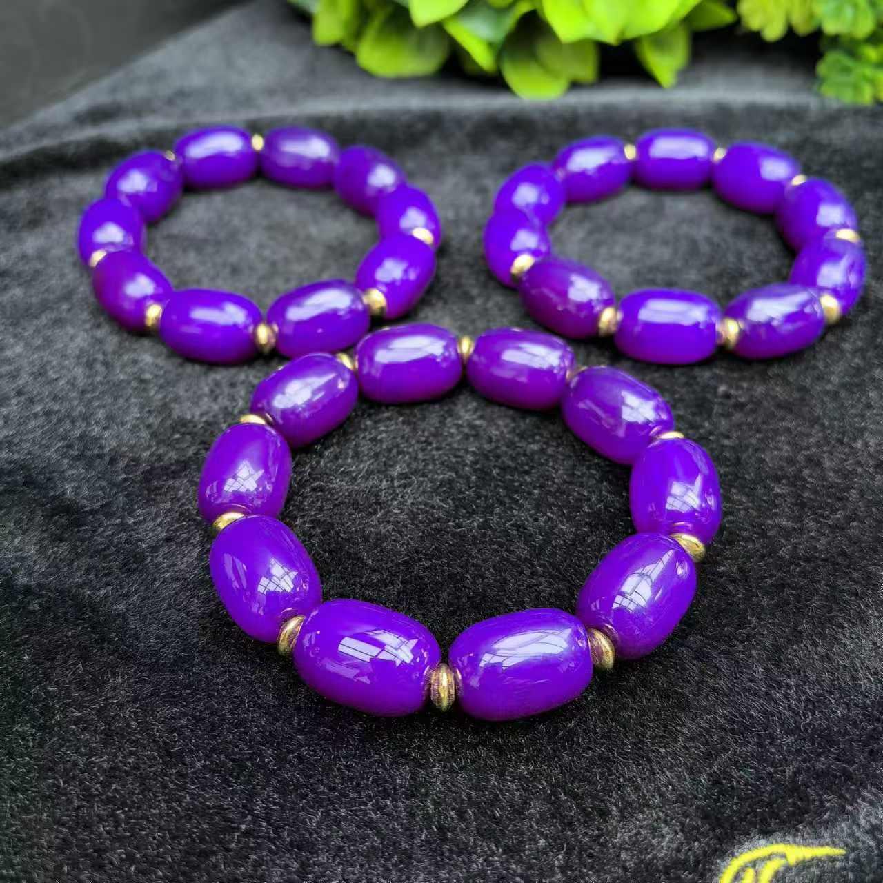 S7210【任会长珠宝】紫藤玛瑙紫桶珠手串-多样性发货只发一件