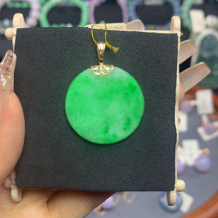 翡翠手链18K金镶嵌翡翠