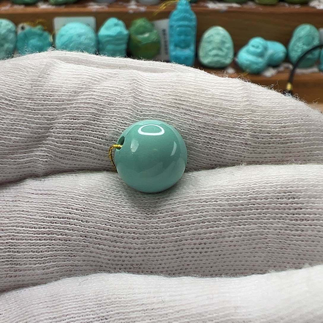 绿松石圆珠 未镶嵌三*