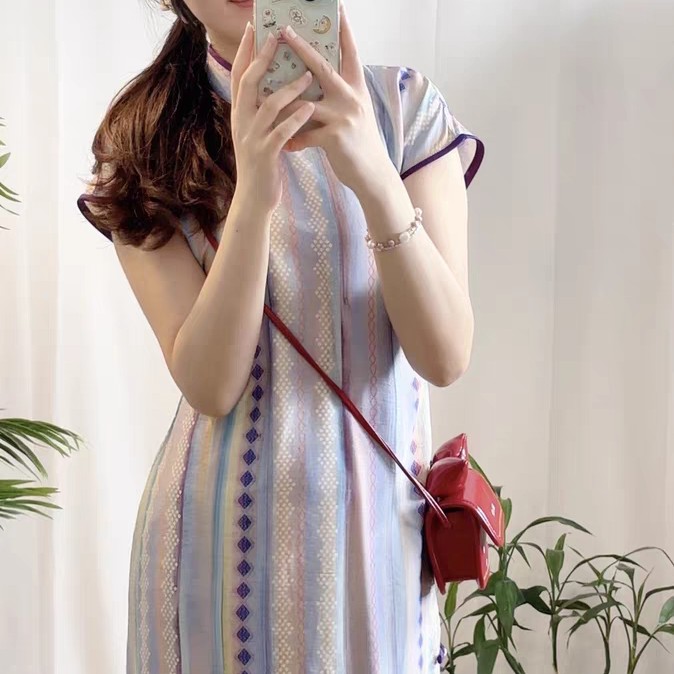 彩虹女孩 | 日常古法显白俏皮全开襟旗袍女夏中式连衣裙民国风女