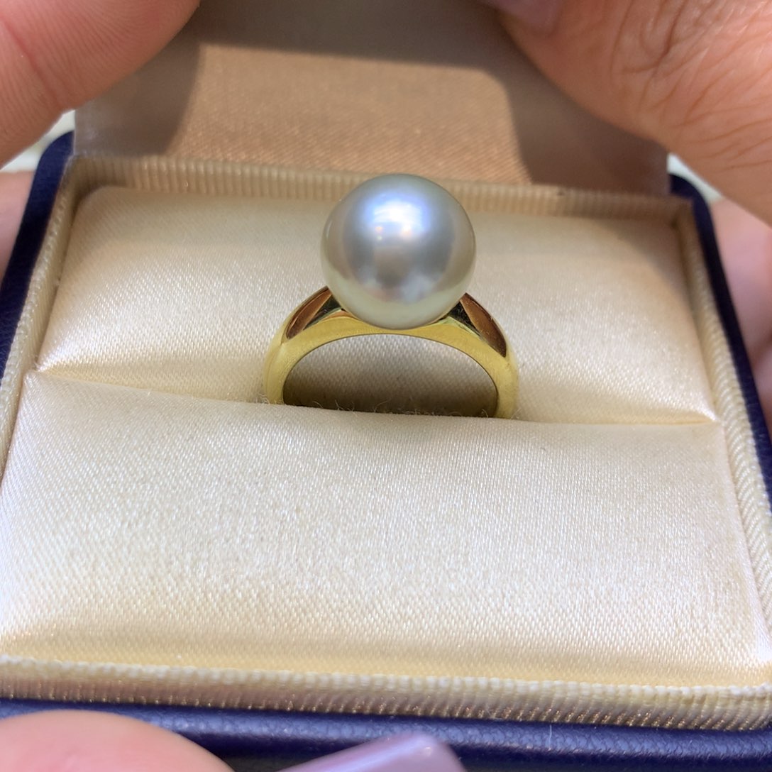 银S925镶嵌戒指海水珍珠