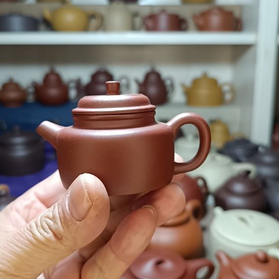 紫砂茶壶29号原矿红皮龙小德钟内推70cc半手工