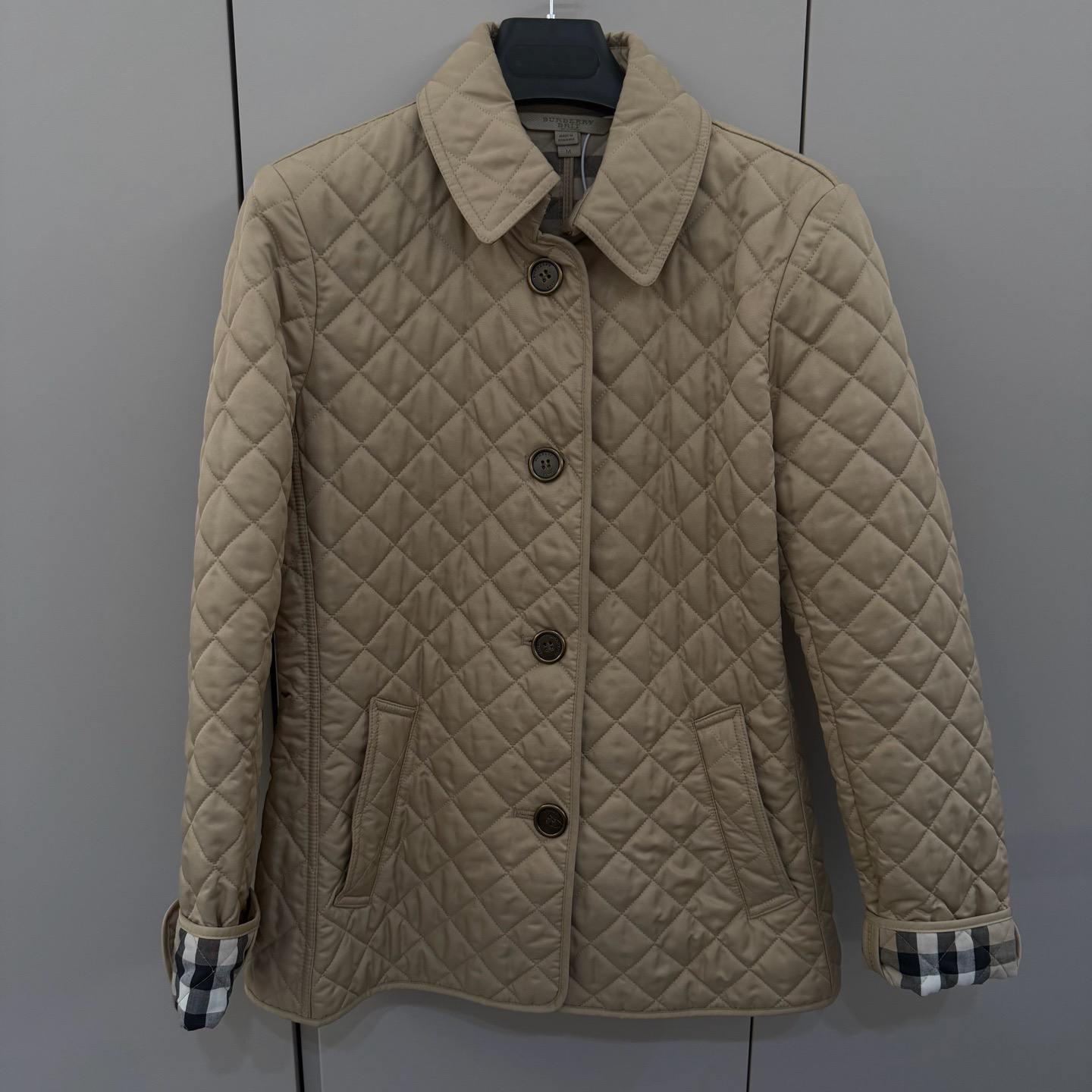 99新 BURBERRY/博柏利 M码/burberry博柏利格纹薄棉外套/99新