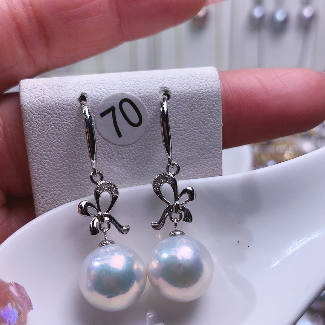 淡水珍珠耳饰银S925镶嵌拿**冰