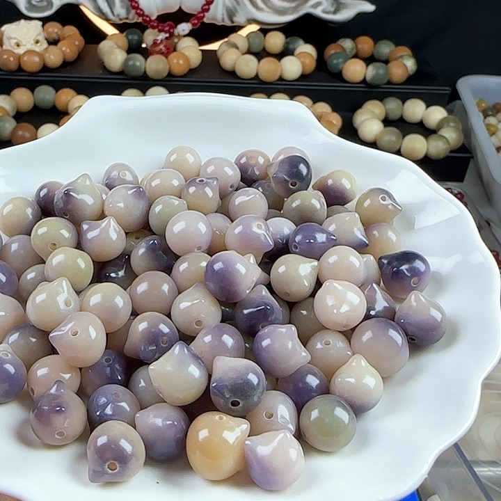 菩提根/象牙果吊坠卡12紫色猫头20颗➕2颗（2单多宠5颗）