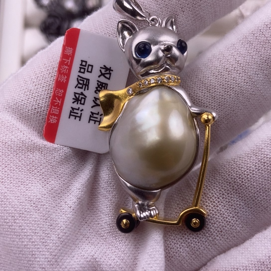 潇***潇颈饰银S925镶嵌海水珍珠