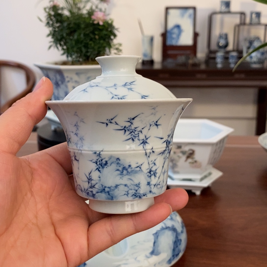 宋墨文人雅器盖碗