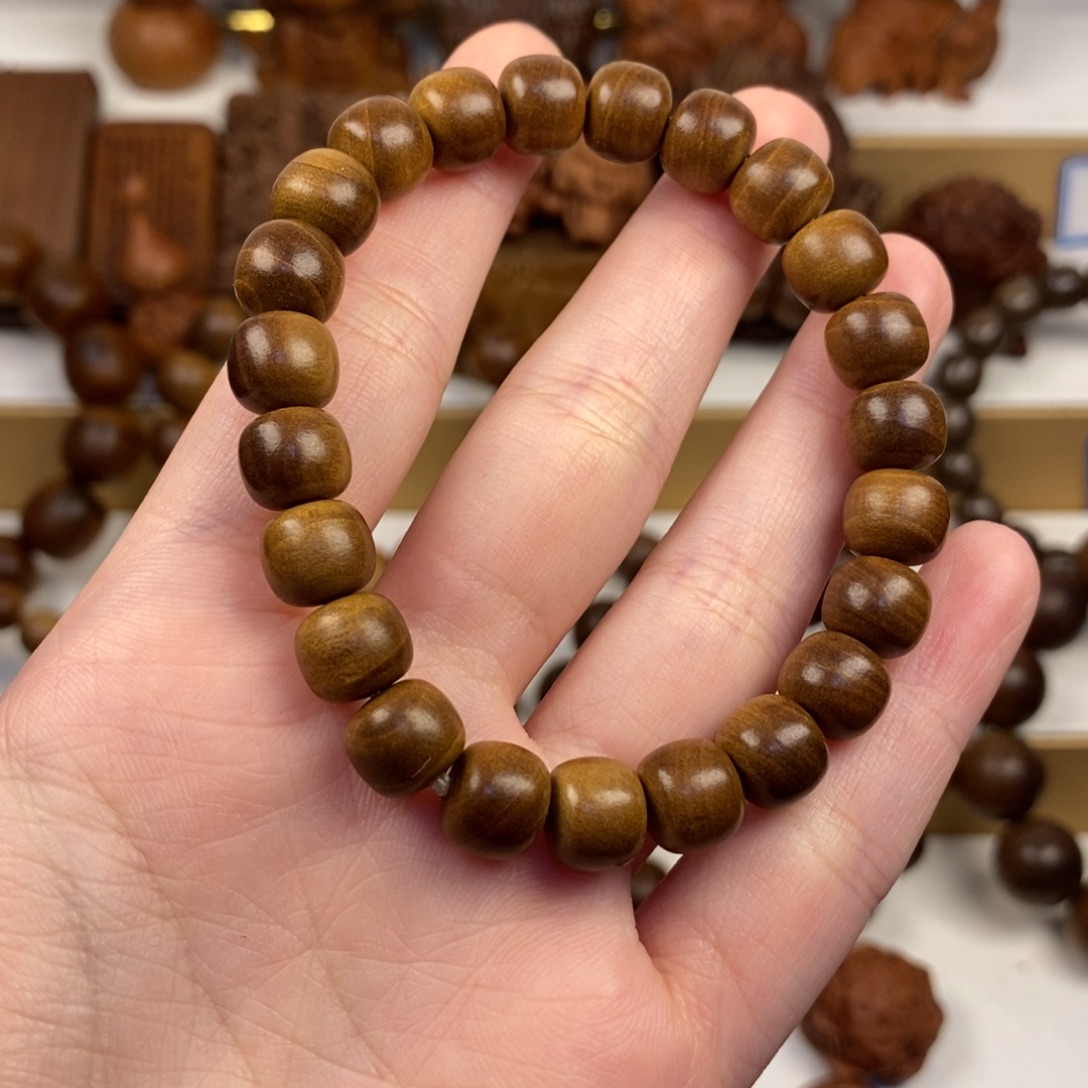 莹***仔檀香木手串/手链老山檀香8/9横纹奶香