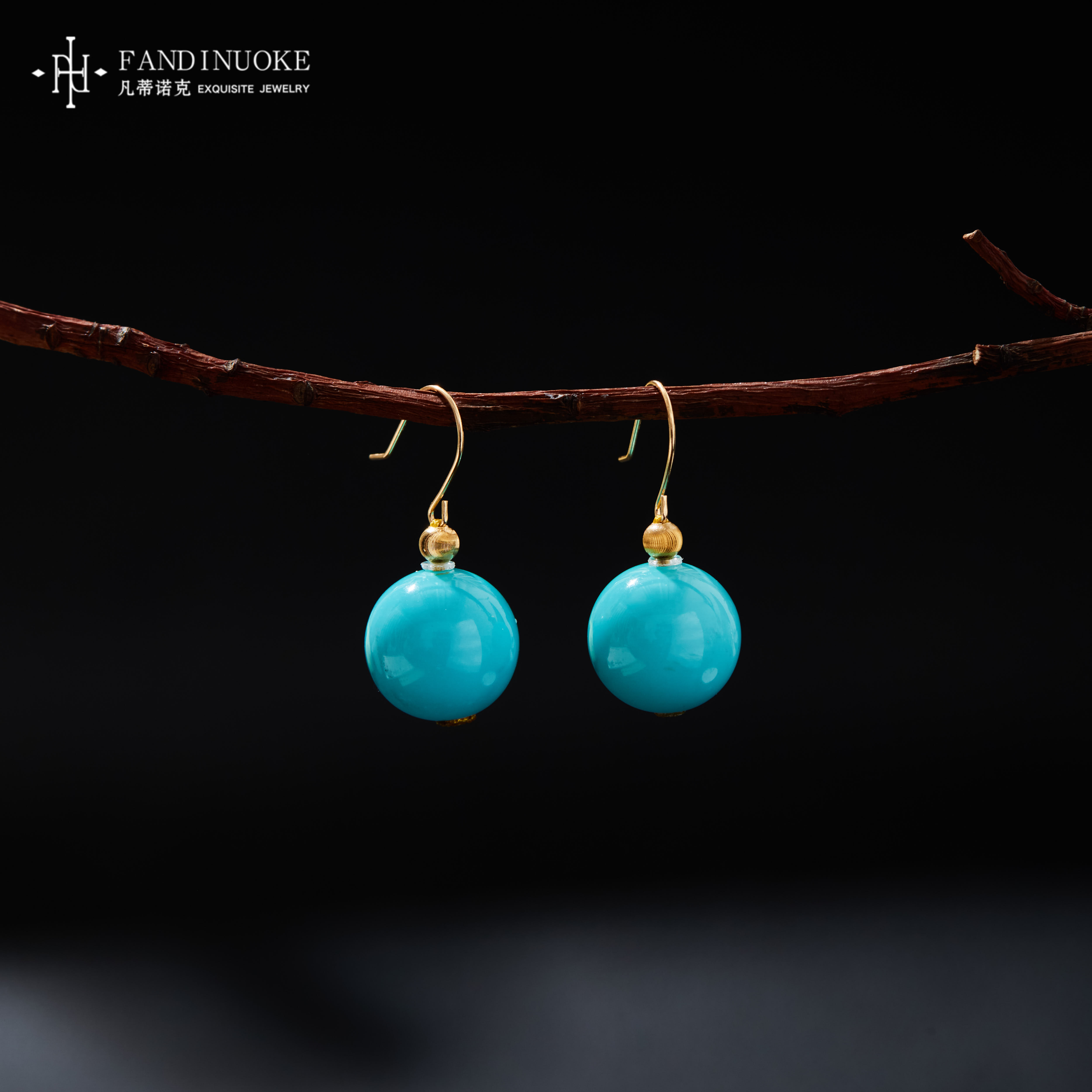 【加加专属】  18K绿松耳坠多样性发一MJ42572