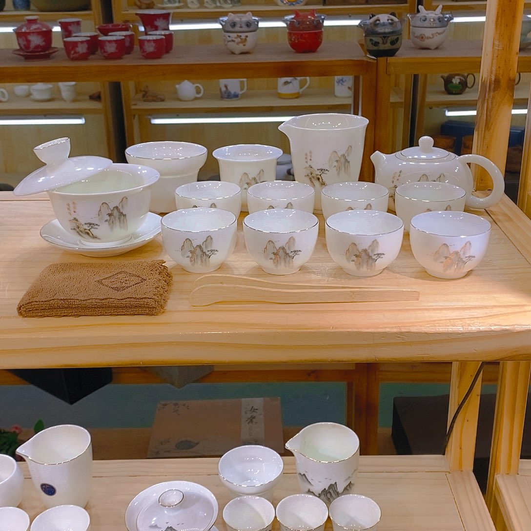 【不止】羊脂玉瓷茶具套装