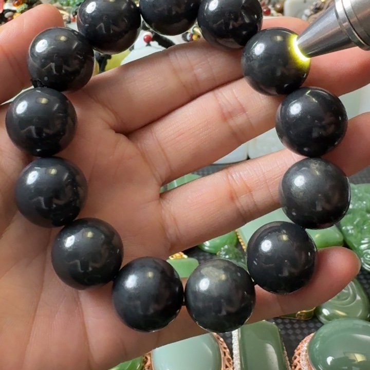 颈饰未镶嵌和田玉卡10青花手串