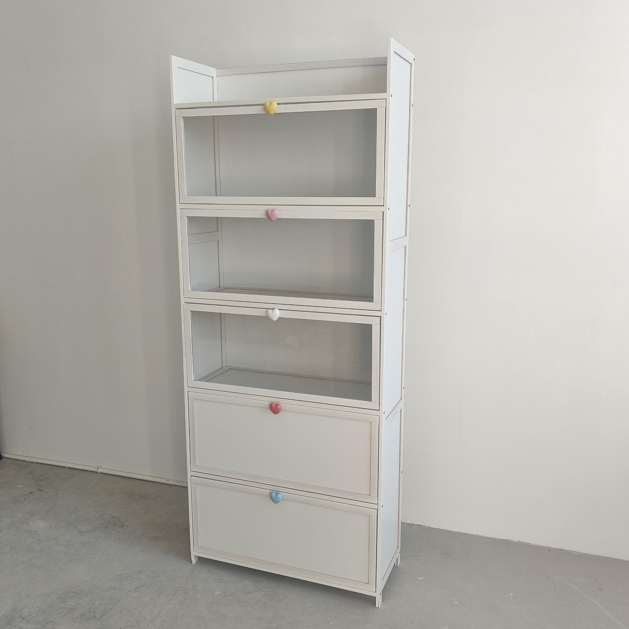 半封闭半透明展示柜储物柜一体楠竹书柜收纳柜玩具柜痛柜一柜多用