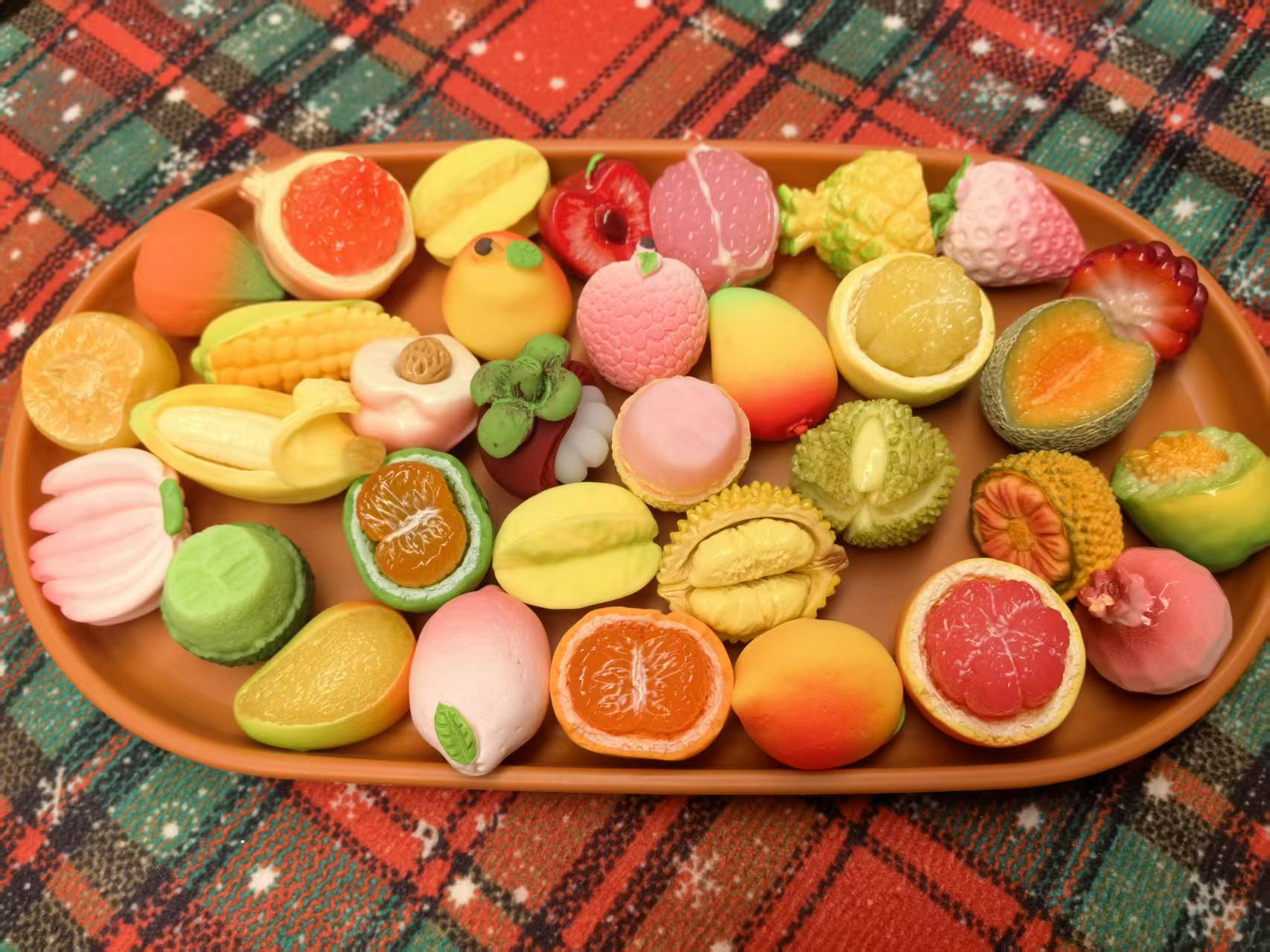 【实色半切手+感漆水果】混拆仿真微缩对对碰diy手工配件摆件