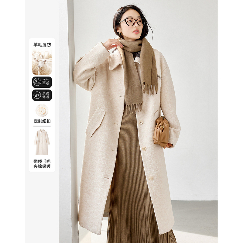*梵希蔓优雅淑女气质呢大衣夹棉加厚外套M9536