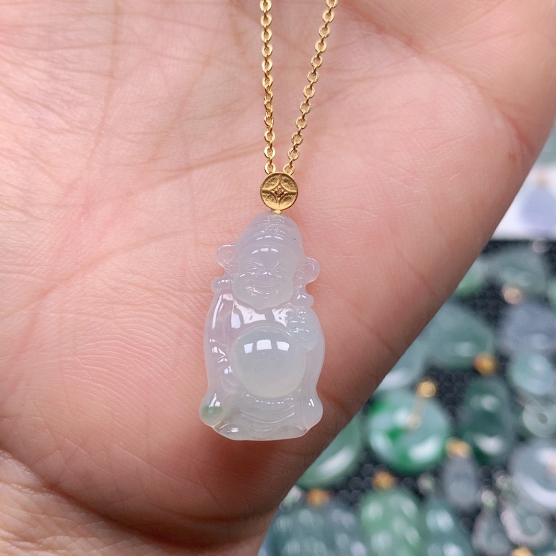 【闪购商品】翡翠吊坠(不含链)18K金镶嵌
