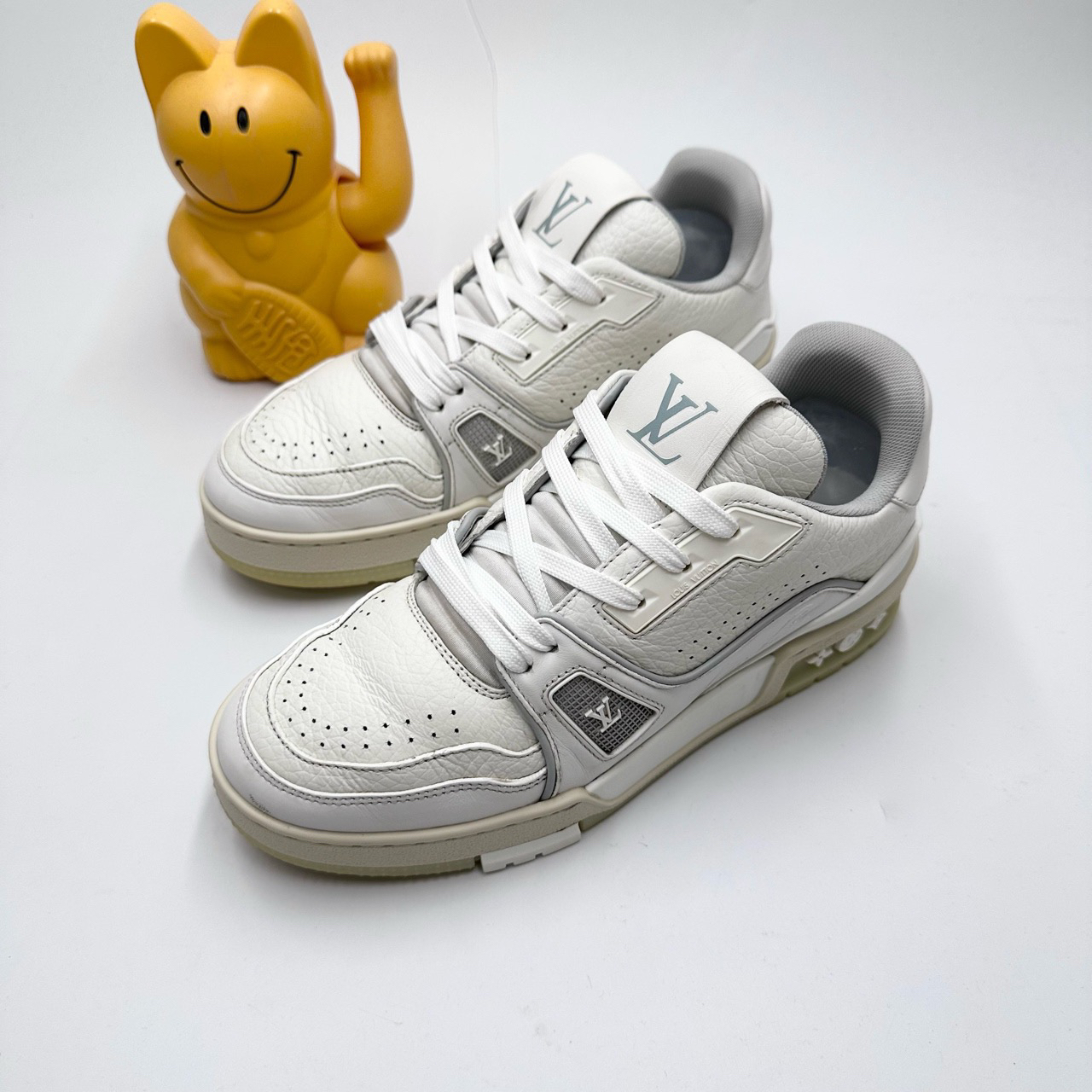 95新 LouisVuitton/路易威登 36.5码/白水泥拼接Trainer板鞋0543