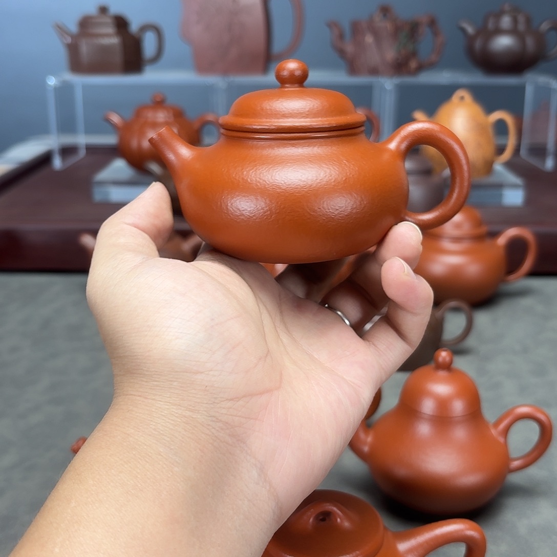 茶壶紫砂容天160CC朱泥