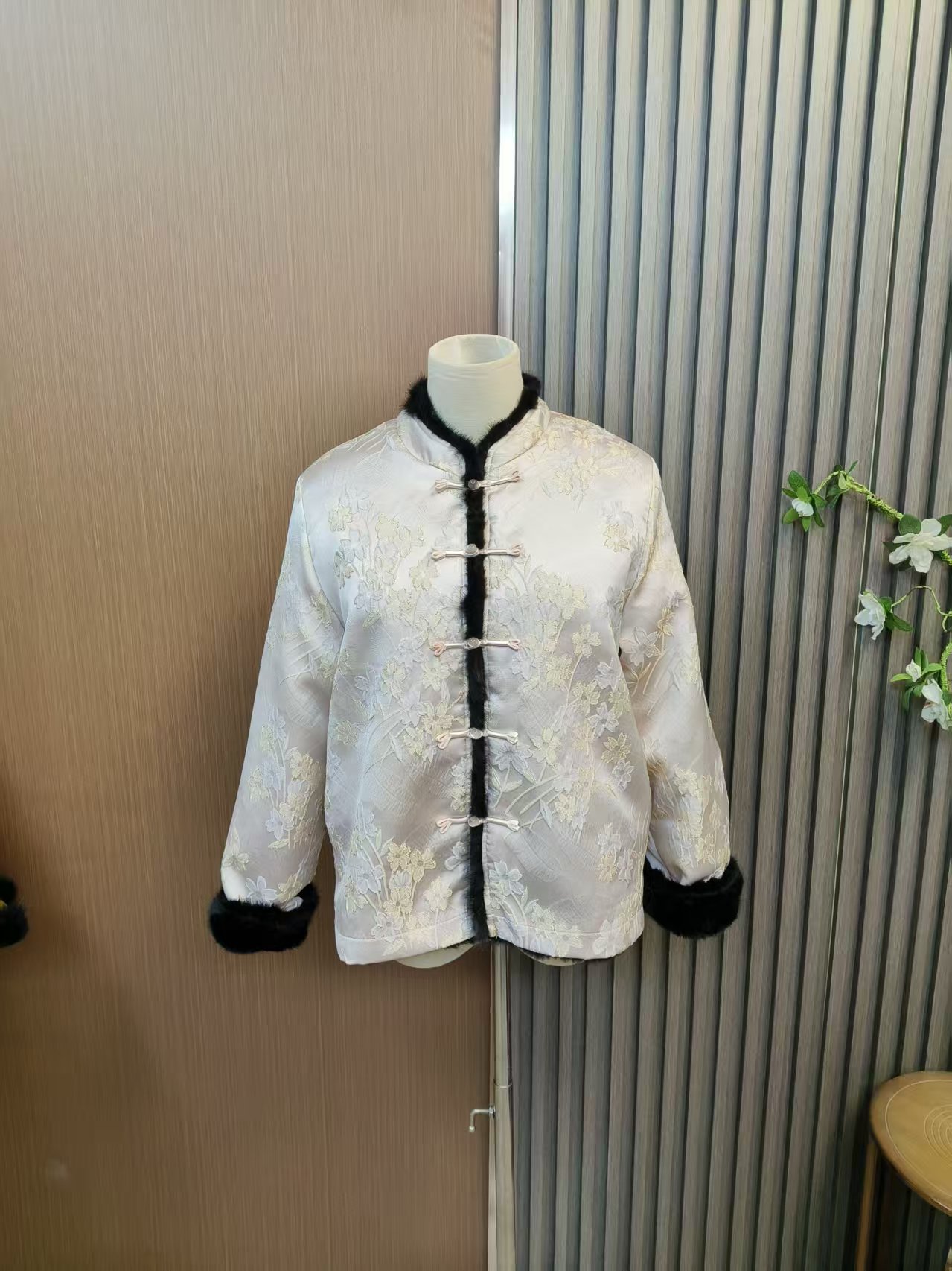 【梅香】水貂毛冬季新款外套新中式香云纱上衣时尚百搭双面穿