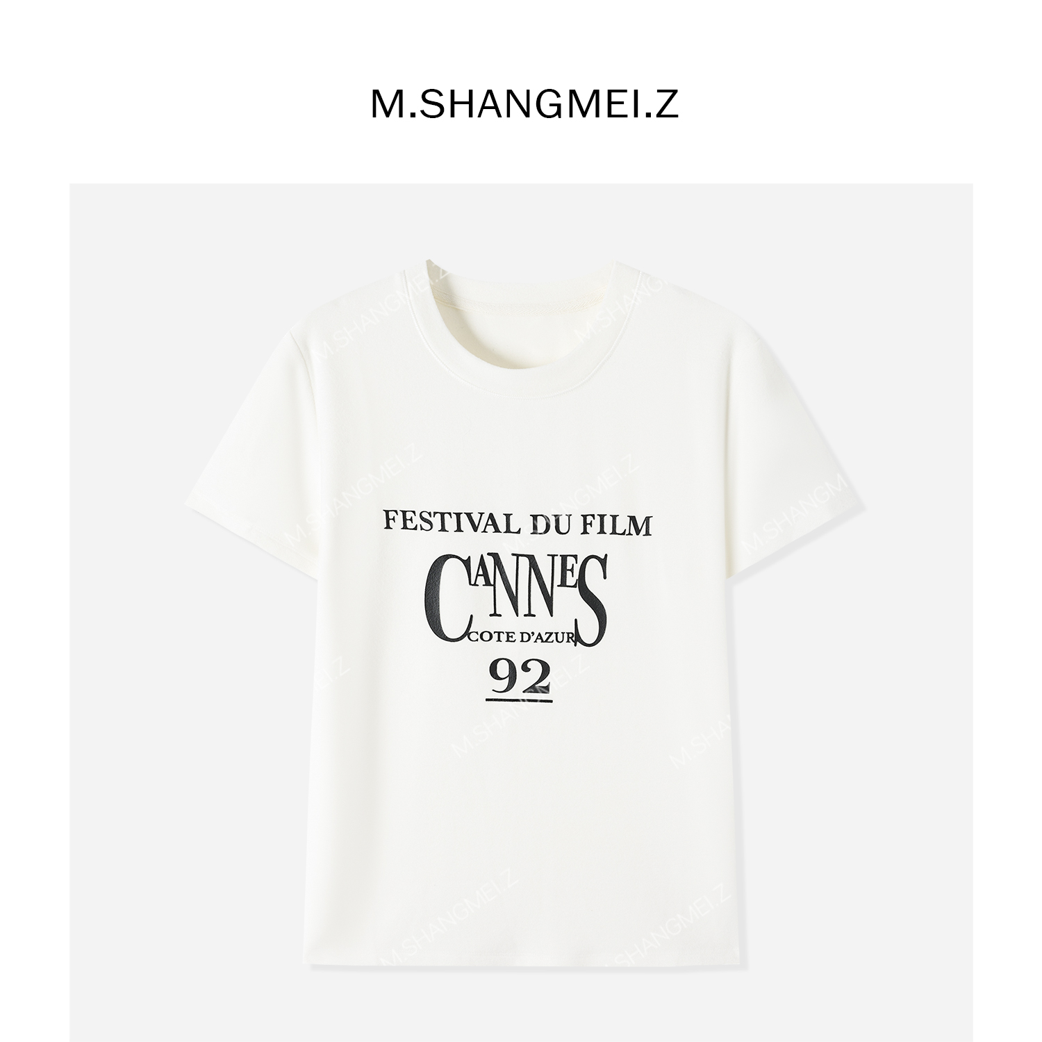 M.SHANGMEI.Z/沐熙【暖雪融冬】美大哥洋气圆领印花字母T恤X11T3913