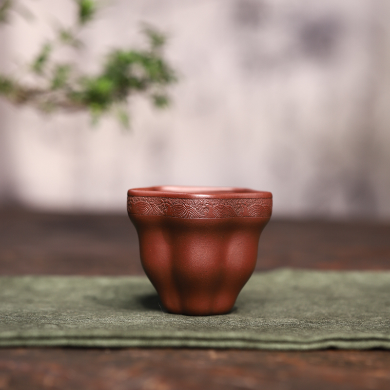 宜兴紫砂 | 仇峰创意五角星  海浪图腾紫砂主人杯