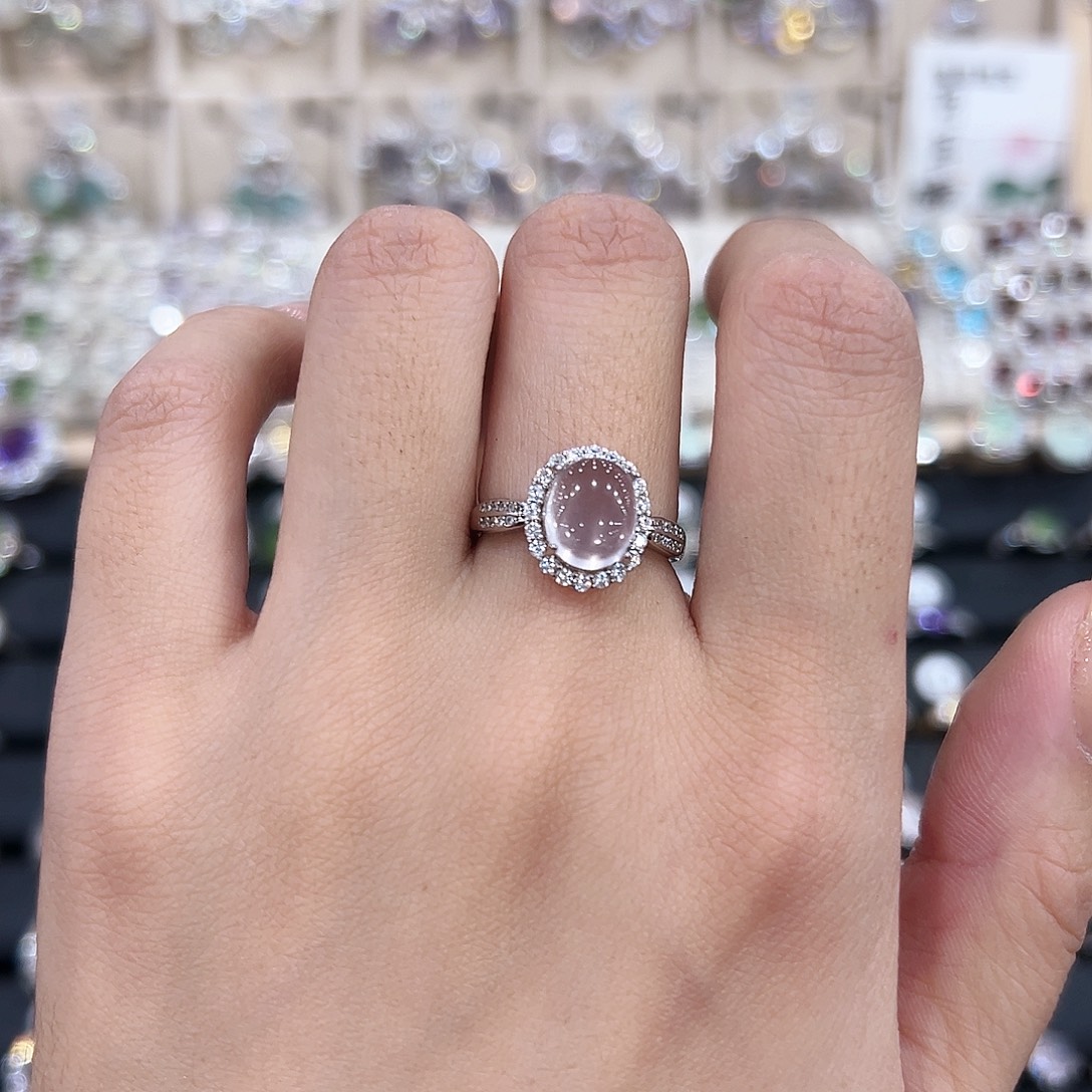 银S925镶嵌芙蓉石戒指